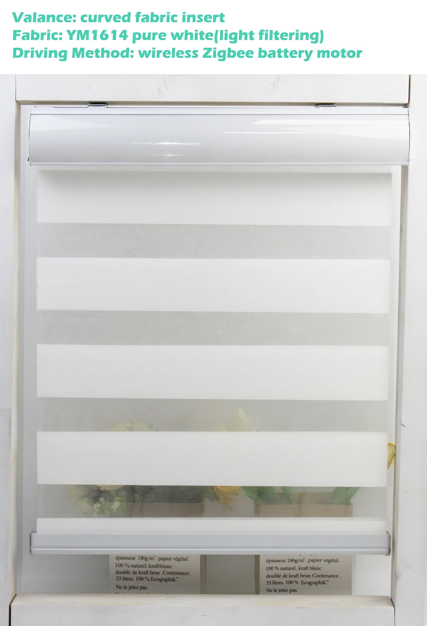 Decopedia Custom Made Zebra Blinds – Motorized Roller Blackout Day & Night Window Blinds for Sliding Doors