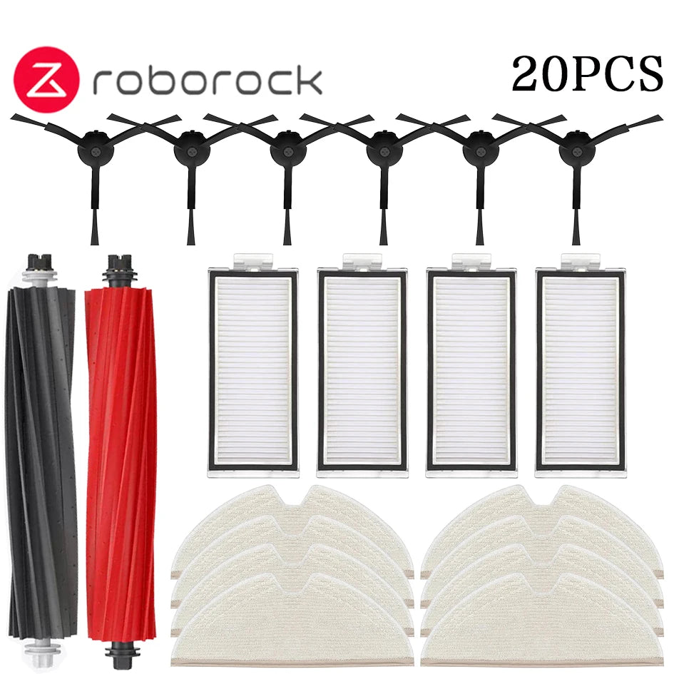 Roborock Q8 Max, Q5 Pro Replacement Parts – Main Brush, Side Brush, HEPA Filter, Mop & Dust Bag Accessories