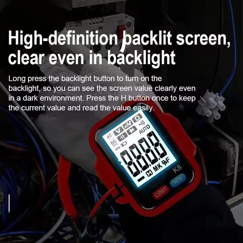 Auto-Range Digital Multimeter - NCV Voltage Detector with Capacitance Measurement for Electrical Testing & Repair