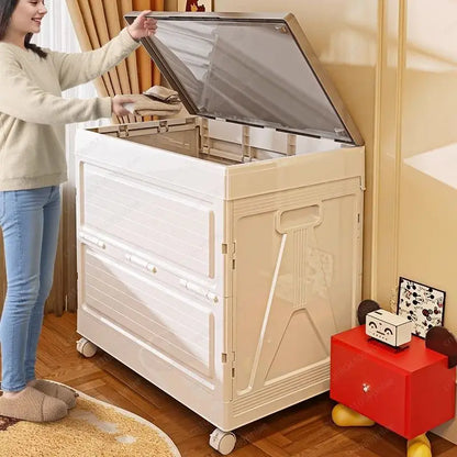 Large Capacity Foldable Storage Box - Flip-Top Organizer for Clothes & Quilts