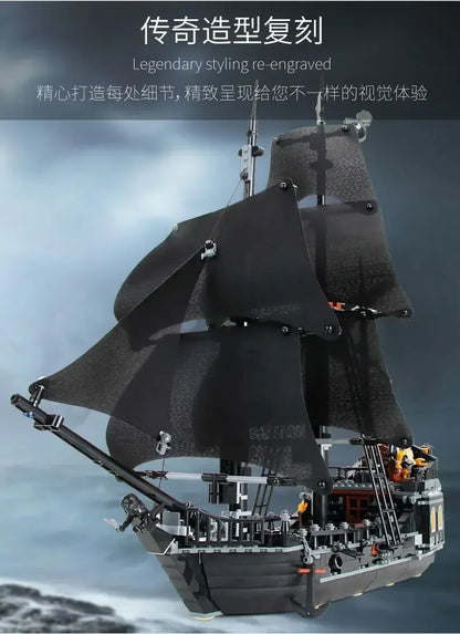 Pirates Black Pearl Ship Building Blocks – 1:1 Caribbean Adventure Boat Model Toy for Kids & Adults