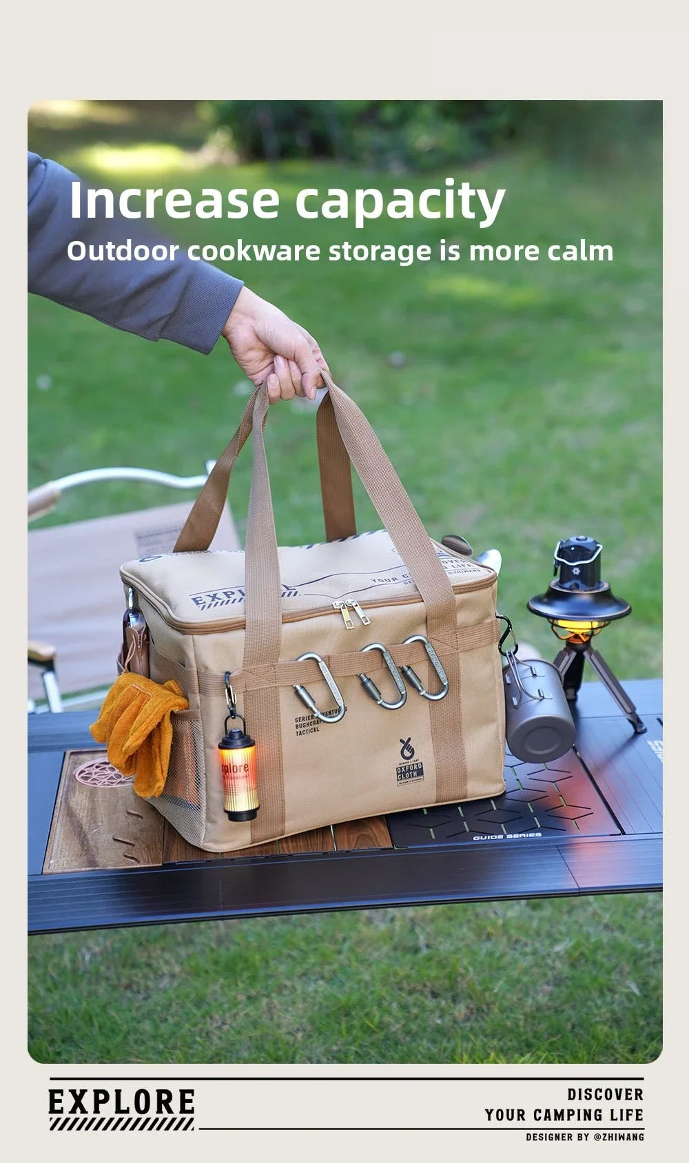42L Large Outdoor Camping & Picnic Storage Box – Tactical Gear, Cookware & Equipment Organizer