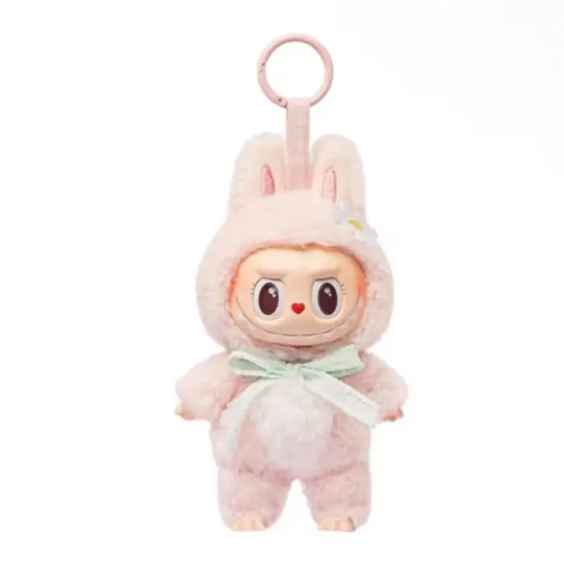 Mokoko 1st Spring Flower Sweetheart Pink Labubu Vinyl Doll - Kawaii Backpack Pendant Decoratio