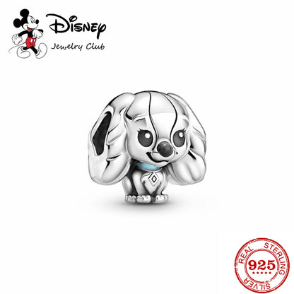 New 925 Sterling Silver Mickey Minnie Vinnie Charm – Beaded Fit for Original Pendant Bracelet, DIY Ladies Jewelry