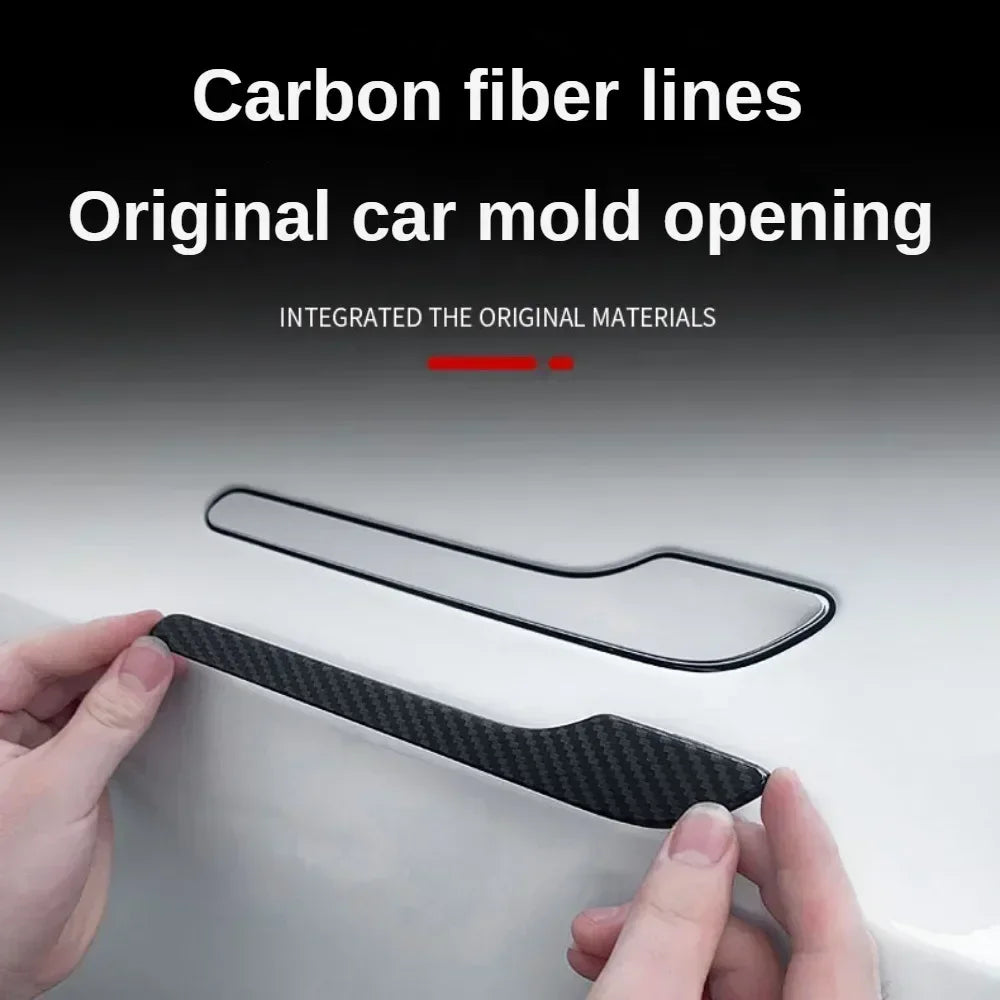Tesla Model 3/Y Carbon Fiber ABS Door Handle Covers – Premium Durable Car Accessories 2024