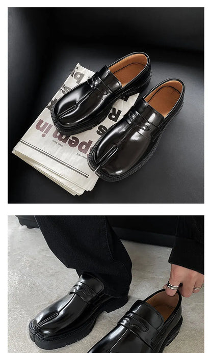 CHMURY Tabi Loafers — Men & Women Split Toe Casual Shoes, Thick Sole Patent Leather 2024