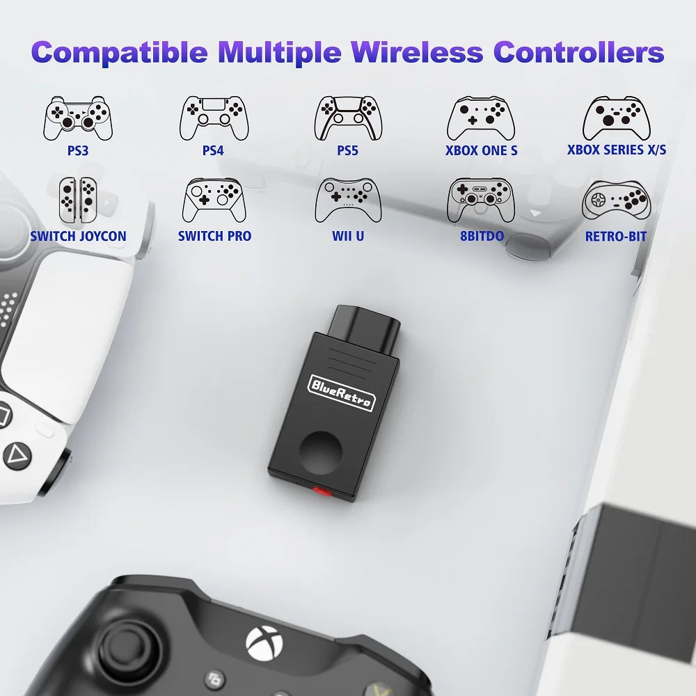RetroScaler BlueRetro NES Wireless Adapter – Connect NES Console to PS3, PS4, Switch & 8BitDo/Ipega9076 Controllers