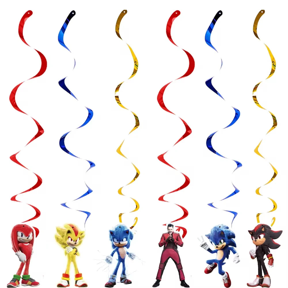 Sonic Cartoon Party Supplies Set – Disposable Tableware with Plates, Cups, Napkins & Balloons for Boys’ Birthday & Baby Shower Decor