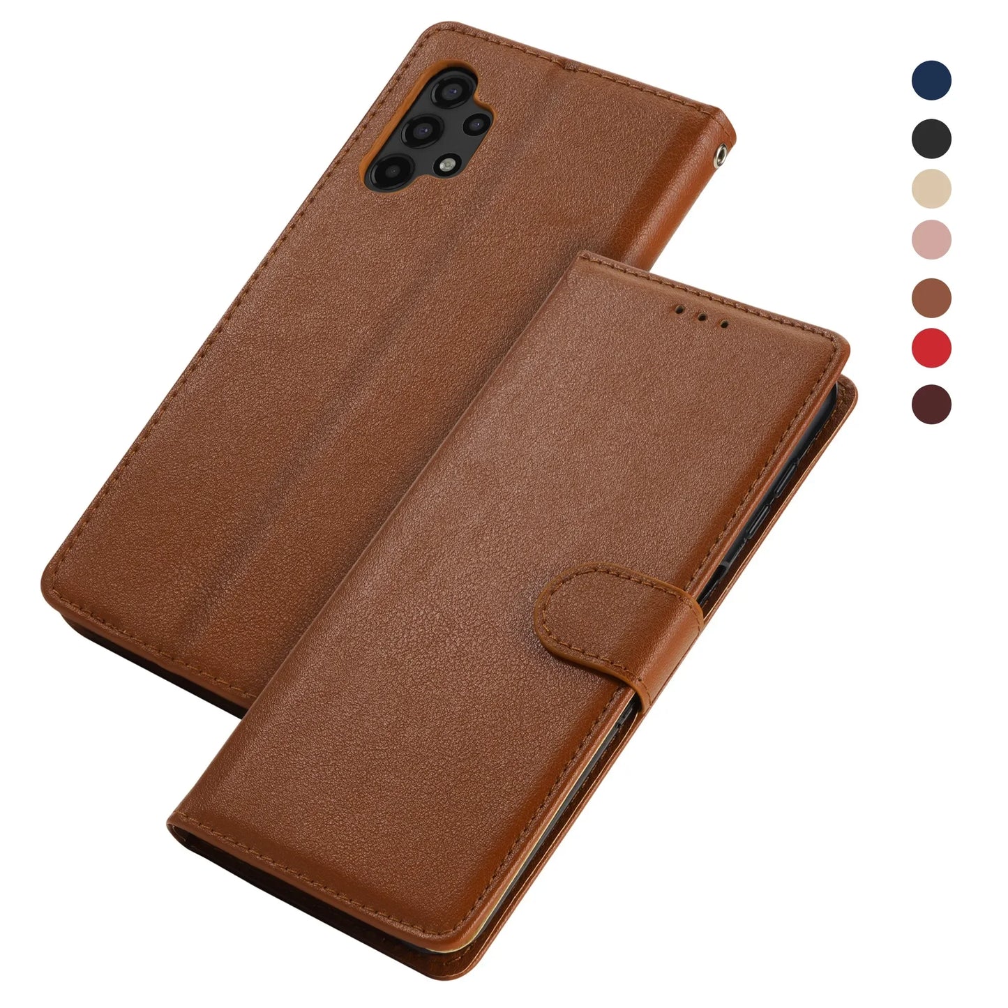 Leather Flip Wallet Case for Huawei & Honor – Protective Cover for Honor 20/20i/10i/9/9A/8X, P10/P20/P30 Lite Pro, 8C/8A/8S, 7C/7A/7S