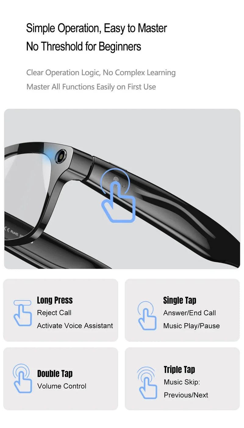 Xiaomi AI Smart Glasses — 8K HD Photochromic, Multifunction Camera Glasses with Translation, Bluetooth Calling, Voice Assistant, Music Player