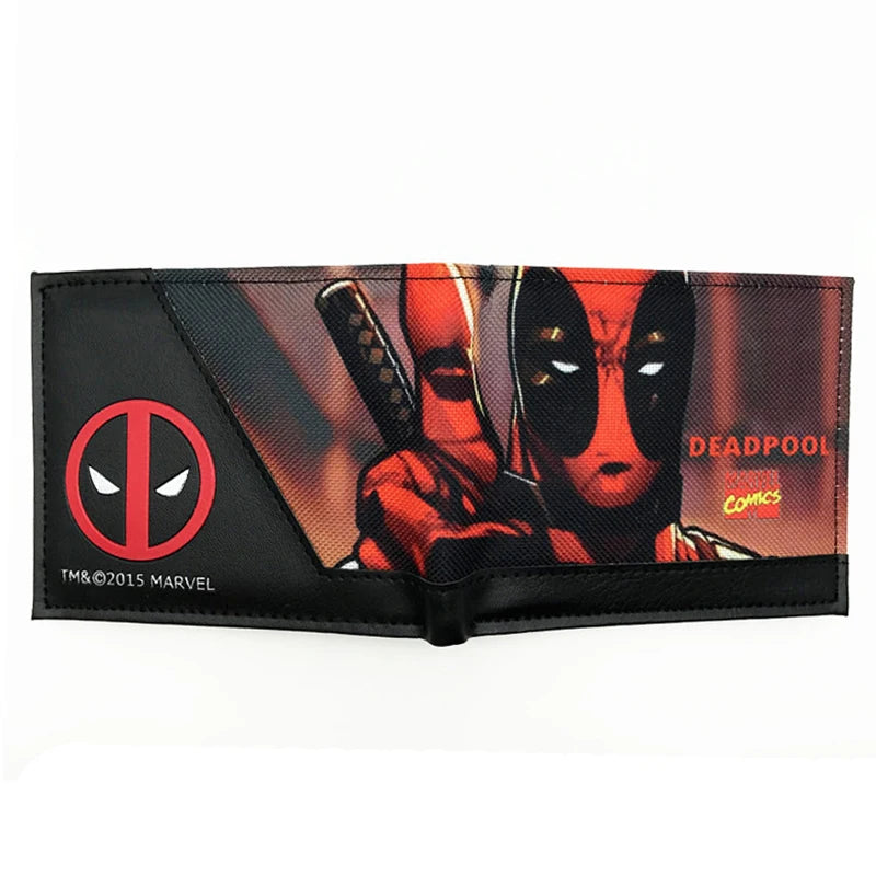 Marvel Comics Deadpool Wallet – PVC Short Purse with Coin Pocket for Men & Women