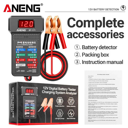 ANENG BT-171 12V Multifunctional Battery Tester – LED Display Auto Repair Diagnostic Tool for Vehicle & Electrician Battery Detection