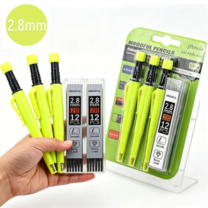 Professional Carpenter’s Pencil Set - 2.8mm Deep-Hole Marking & Drawing Tool for Woodworking & Construction