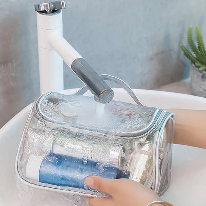 Clear PVC Makeup Bag – Portable Waterproof Travel Cosmetic Pouch