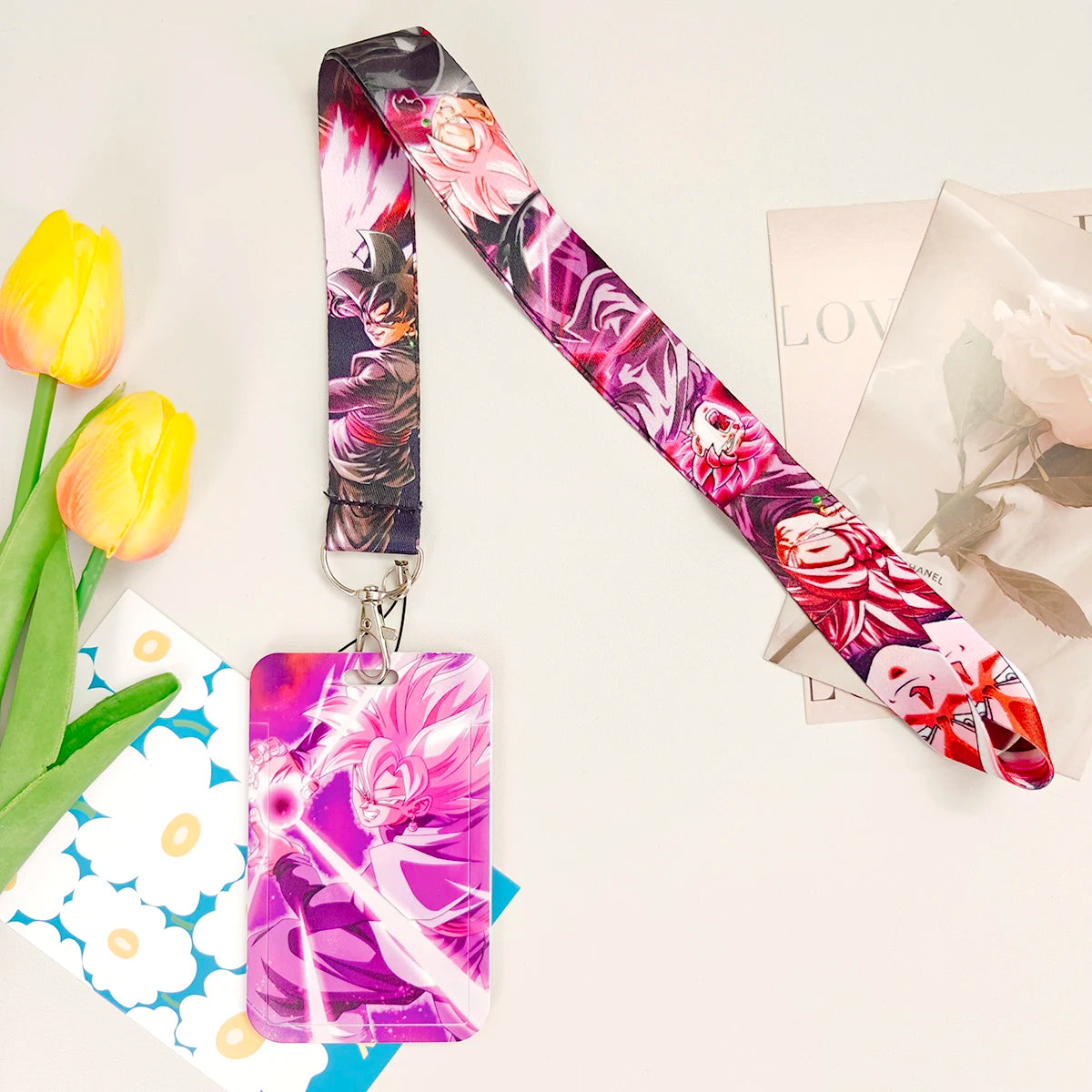 Japanese Anime Credential Holder Lanyard for Key, Card Badge, Gym Keychain Accessories