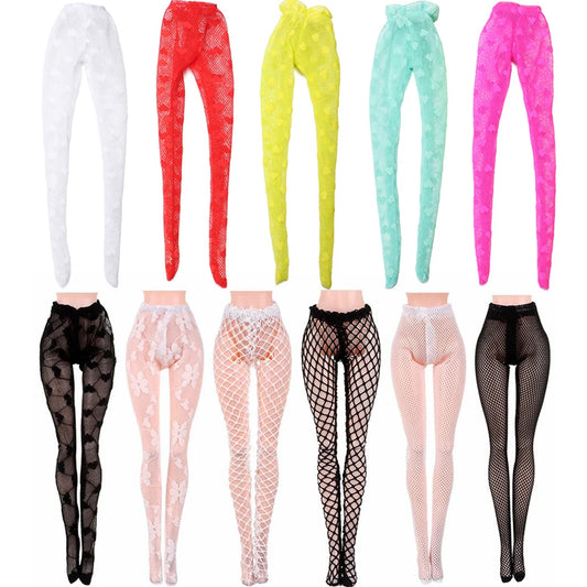 30cm Doll Silk Stockings – Mini Fishnet Tights for 1/6 Dolls, Elastic Leggings & Sock Accessory, Doll Girl Gift