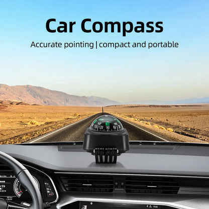 Adjustable Dashboard Car Compass - Ball-Shaped Navigation Guide for Cars, Boats, Cycling & Hiking