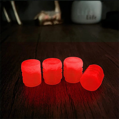 Luminous Valve Caps – Fluorescent Night Glow Tire Caps for Car, Motorcycle & Bicycle (4PCS)