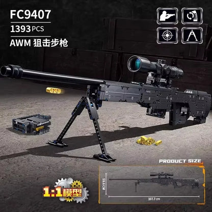 AWM, LR4, M416 & 95 Sniper Rifle Building Block Toy – Realistic Gun Model for Kids, Educational & Holiday Gift