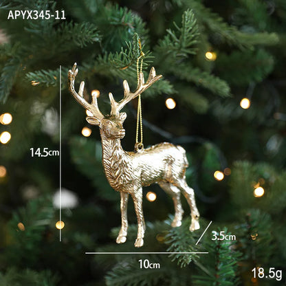 Christmas Tree Ornaments – Gold Plastic Balls with Butterfly, Dragonfly, Angel & Snowflake Decorations