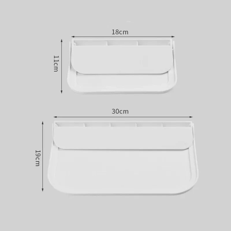 Foldable Wall Shelf - Punch-Free Wall-Mounted Plastic Floating Shelf for Bathroom, Toilet, Towel, and Clothes Storage