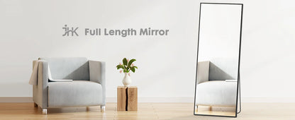 64"x21" Full Body Wall Mirror – Standing, Hanging, or Leaning with Aluminum Alloy Frame for Living Room