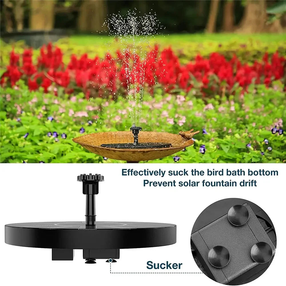 Floating Solar Fountain Pump for Bird Bath – 13/16/18cm Solar Panel Water Feature for Garden Pond Outdoor Decor