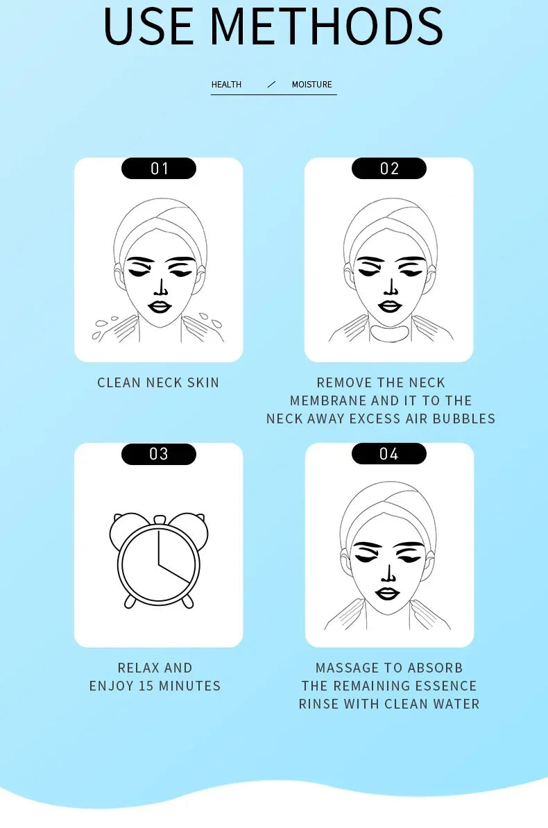 10pcs SADOER Hyaluronic Acid Neck Masks – Collagen Firming & Moisturizing Skincare for Neck