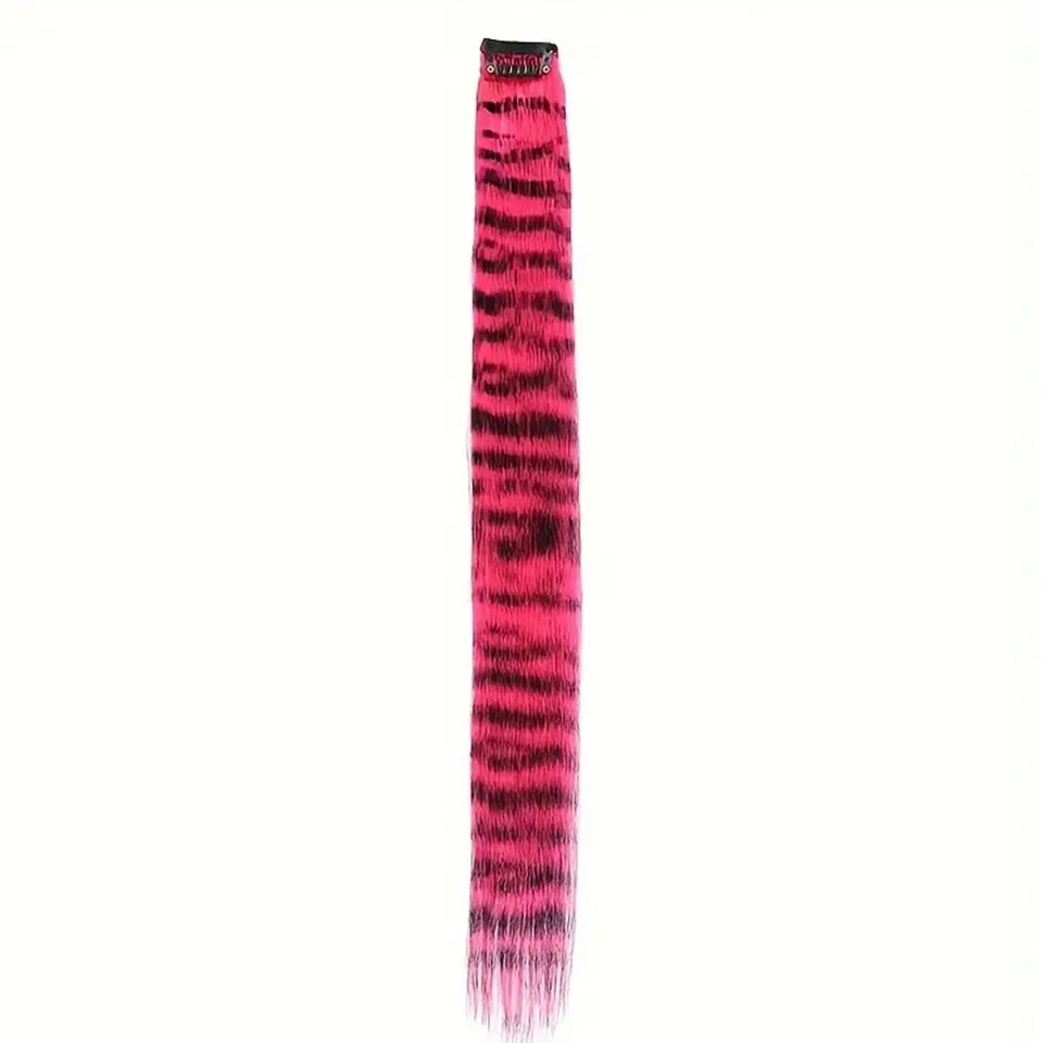 Colorful Feather Hair Extension - Clip-In Synthetic Hairpiece for Women Cosplay Y2K Style