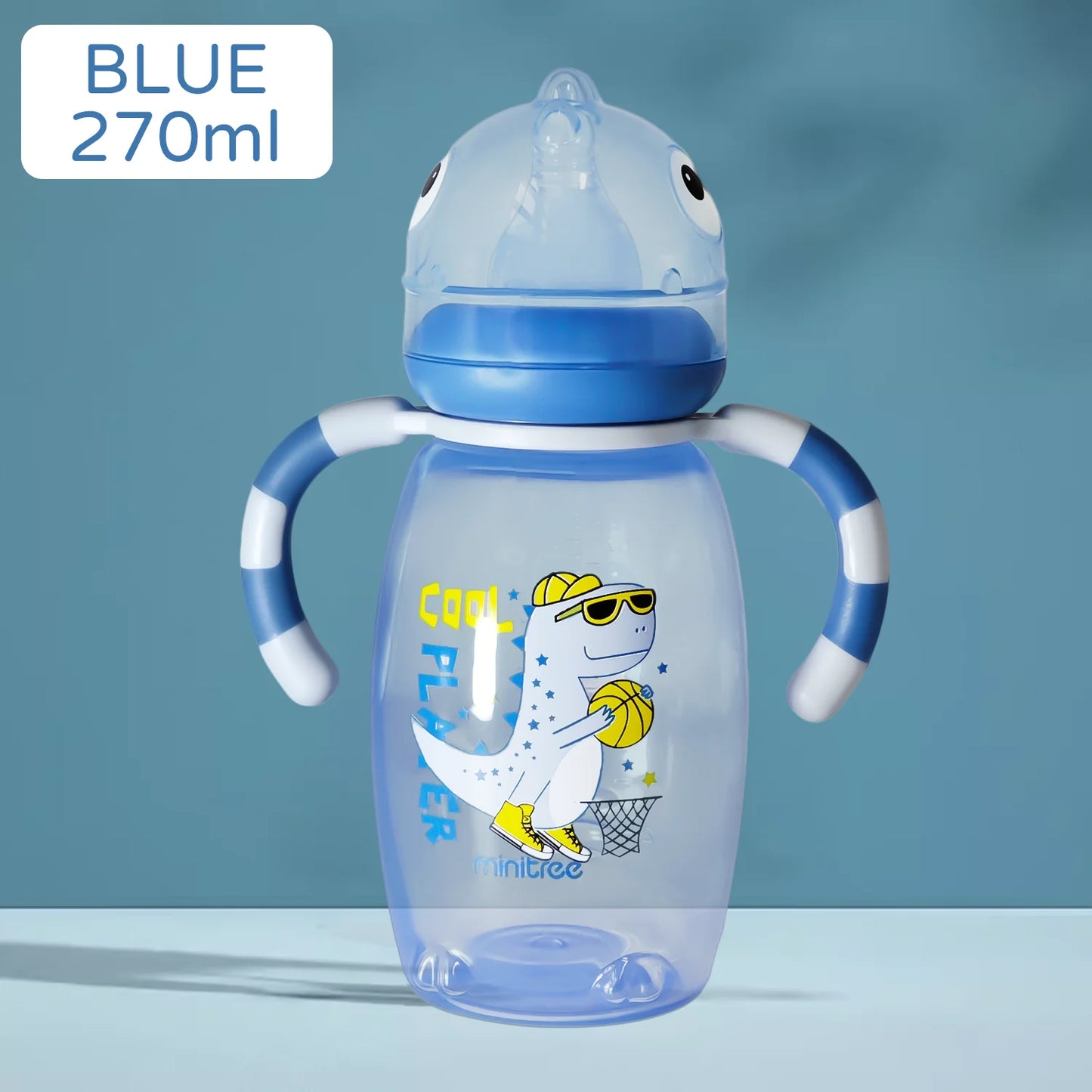 Baby Dinosaur Silicone Nipple Bottle – Imitation Breastfeeding with Straw Handle for Baby Boy & Girl