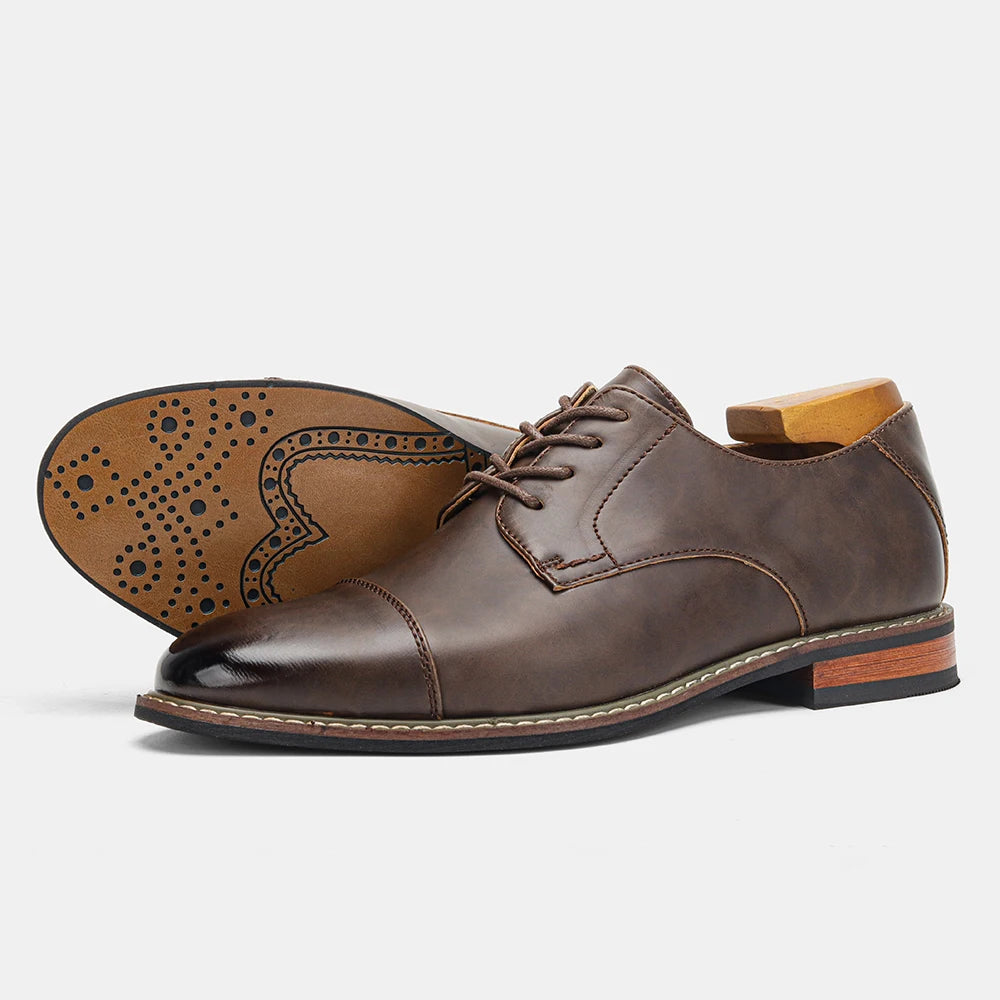 Men’s Leather Dress Shoes - Fashionable Comfortable Formal Business Footwear 2025