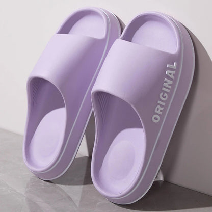 Women's Ultra-Light Thick Sole Beach Slides: Soft Sandals for Summer Seaside - Fashionable Anti-Slip Bathroom Slippers