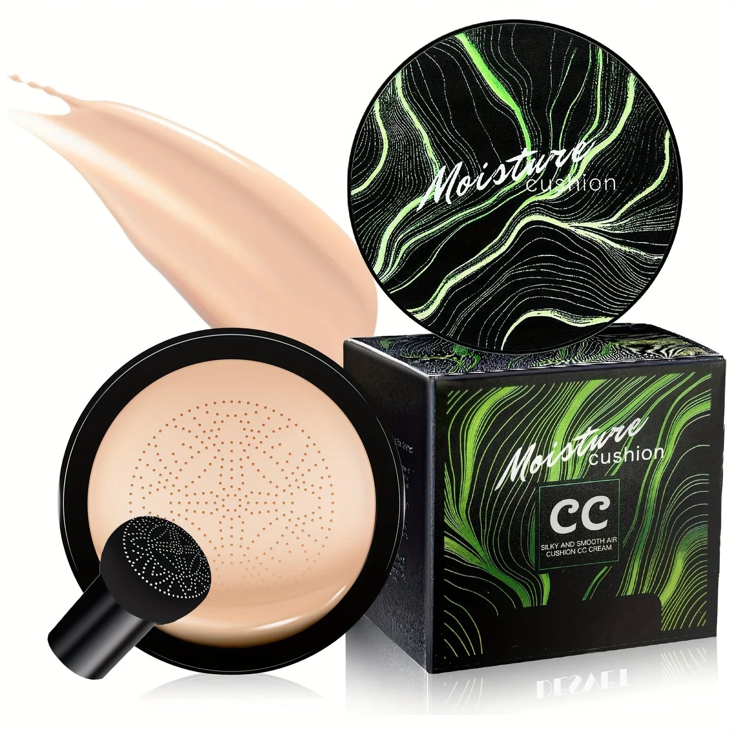 Mushroom Head Air Cushion CC Cream – Moisturizing, Waterproof Foundation & Concealer for Long-Lasting Nude Makeup