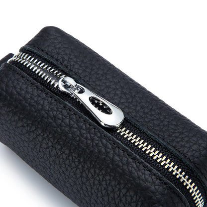 Genuine Leather Key Holder Wallet – Mini Car Key Organizer & Coin Purse with Double Keychains for Men & Women 🔑👜