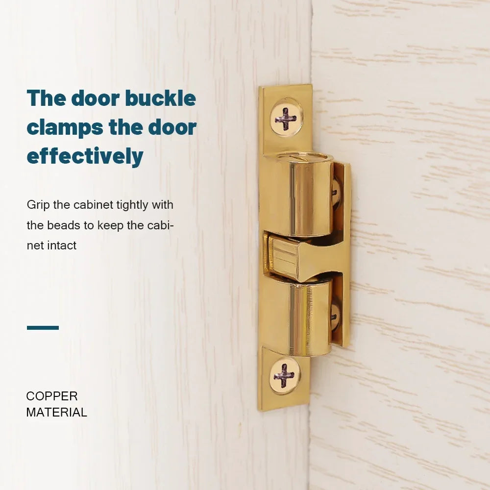 5/1pcs Furniture Door Ball Latch | Brass Double Roller Spring Ball Catch, Adjustable Tension Latch for Cabinets & Closets
