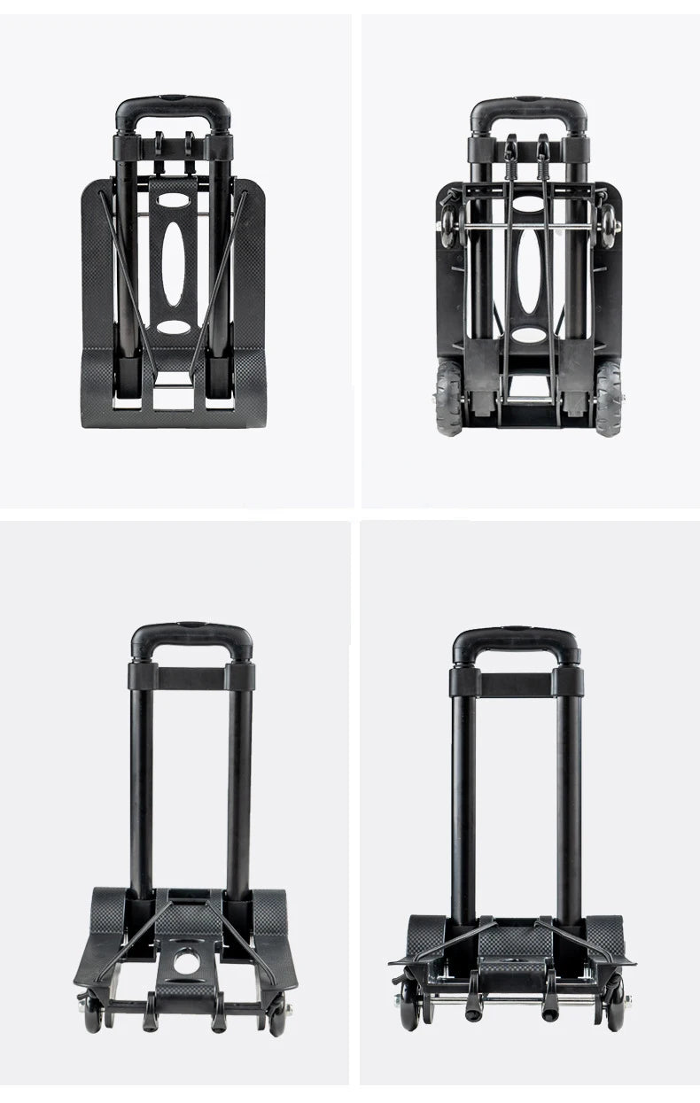 2/4-Wheeled Small Truck with Foldable Pull Rod – Portable Grocery, Luggage & Household Shopping Cart