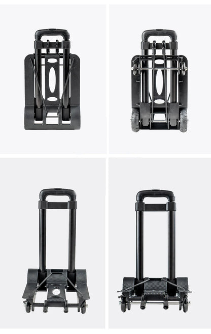 2/4-Wheeled Small Truck with Foldable Pull Rod – Portable Grocery, Luggage & Household Shopping Cart