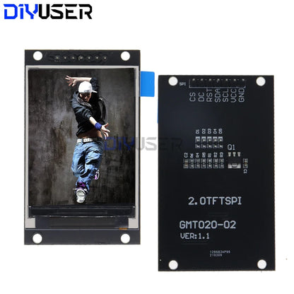 2.0" TFT LCD Display Module - ST7789V 240×320 Full-Color SPI Screen for Arduino Electronics Projects