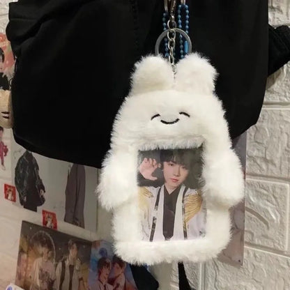 Cute Fox Photocard Case Keychain - Cartoon Student Card Holder & Idol Photo Protective Cover