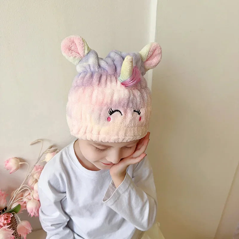 Super Absorption Hair Drying Hat for Women and Children - Quick-Dry Microfiber Towel Cap