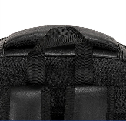 High-Quality USB Charging Backpack for Men – PU Leather Laptop Backpack for Teenagers & Boys, Large Schoolbag