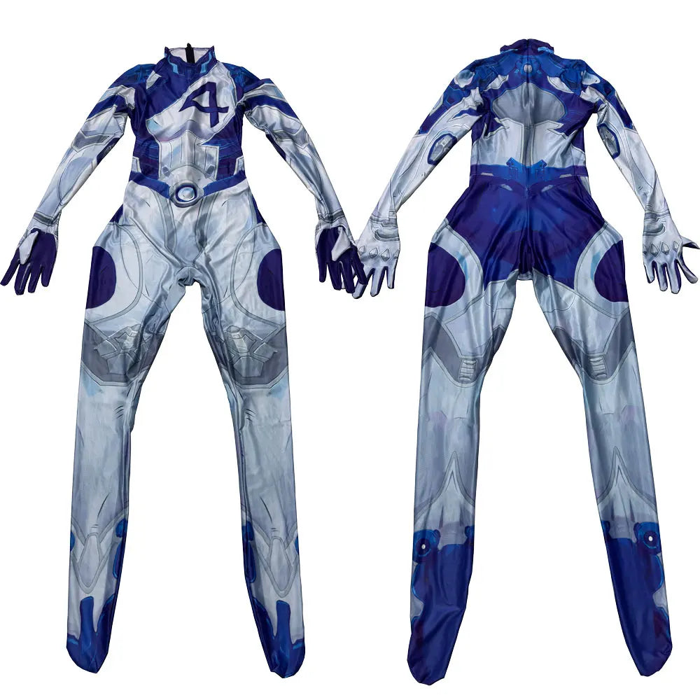 Female Susan Storm Cosplay Costume – Invisible Woman Zentai Bodysuit from Fantastic Four for Halloween & Party Jumpsuit
