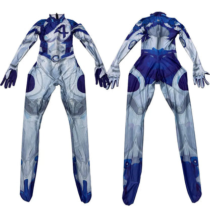 Female Susan Storm Cosplay Costume – Invisible Woman Zentai Bodysuit from Fantastic Four for Halloween & Party Jumpsuit