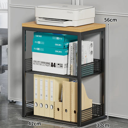 Freestanding Multi-Layer Printer Storage Stand – Desktop Copier Organizer Shelf & Office File Rack Display Cabinet