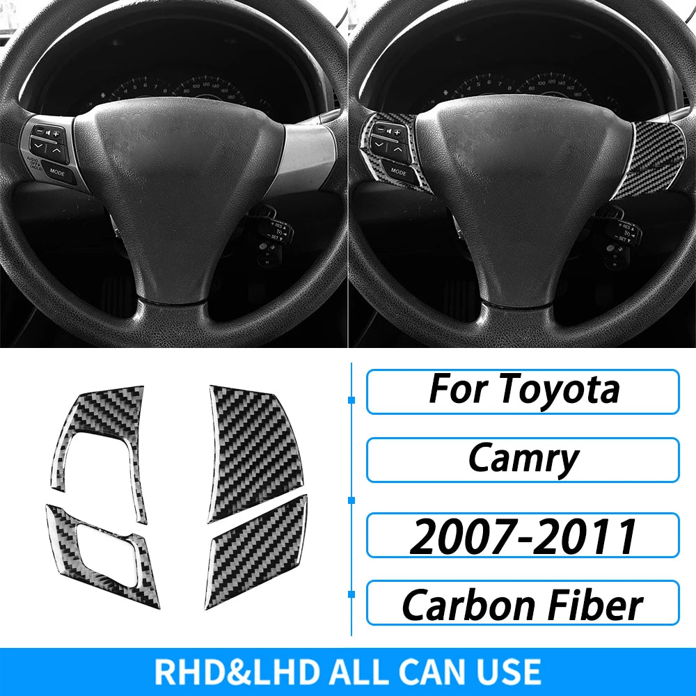 Toyota Camry 2007–2011 Carbon Fiber Interior Trim Set - Center Console, Gear Shift & Air Vent Decorative Covers