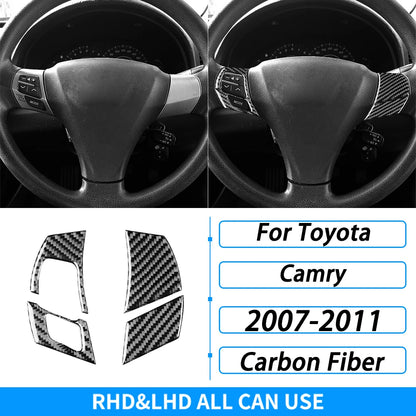 Toyota Camry 2007–2011 Carbon Fiber Interior Trim Set - Center Console, Gear Shift & Air Vent Decorative Covers