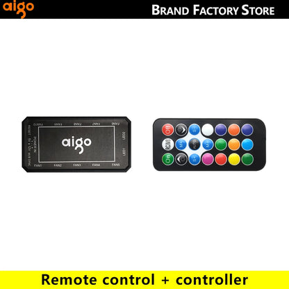 Aigo AM12 RGB PC Fan Kit — 120mm ARGB Water Cooler & Case Cooling Fans with 6-Pin Controller