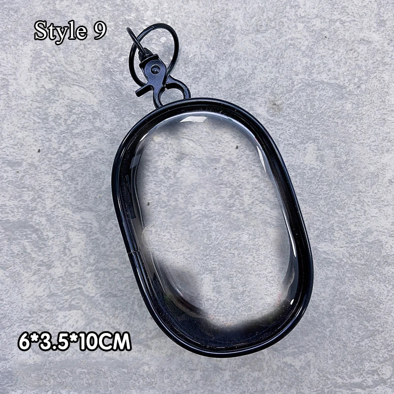 Transparent Jewelry Organizer Box – Plastic Storage Pouch with Keychain, Dustproof Case, Cute Doll Bag for Accessories