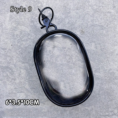 Transparent Jewelry Organizer Box – Plastic Storage Pouch with Keychain, Dustproof Case, Cute Doll Bag for Accessories