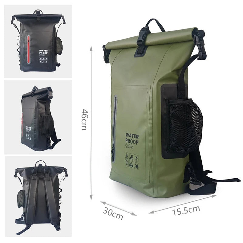 Waterproof Kayak Dry Bag – Large PVC Backpack for Swimming, River Trekking, Beach, Diving & Canoeing